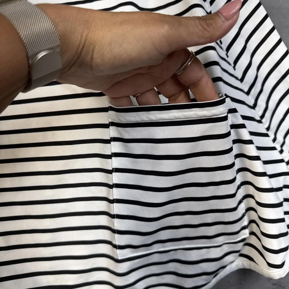 Kefee  Kol Womens Nursing Cover / Blk White Stripe Jersey One Size Pre-owned